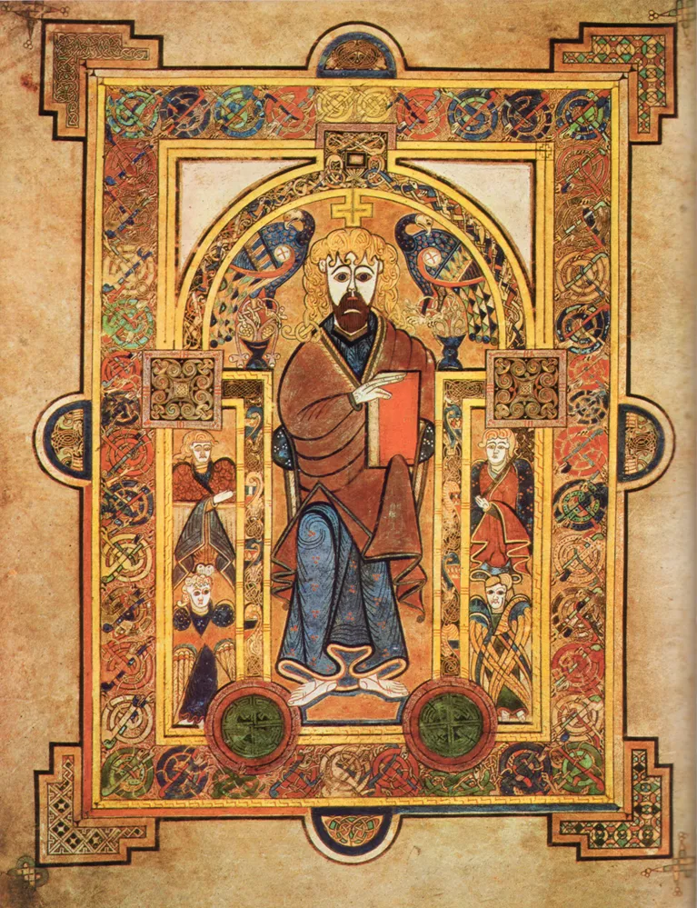 图2：基督教经典Book of Kells，现藏都柏林圣三一大学图书馆